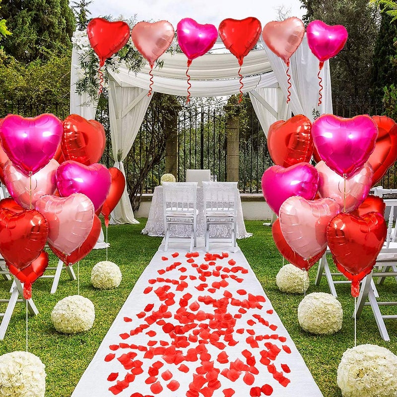 YGBMDZ Upgraded Rose Gold and Red Balloons - Pack of 15 - Heart Shaped Foil Balloons for Valentines Day Wedding Birthday Bridal Shower Baby Shower Decorations - Image 5